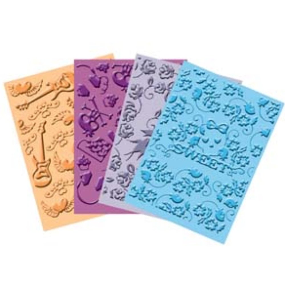 Cuttlebug 4-pc embossing folders - ROCK PRINCESS